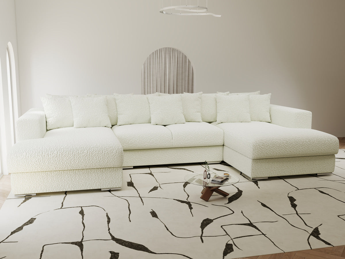Colțar extensibil dumonde Gloria U Jaguar Ivory 340x167 cm — imagine 6