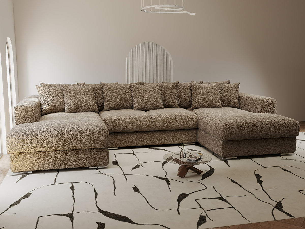Colțar extensibil dumonde Gloria U Jaguar Mink 340x167 cm — imagine 6