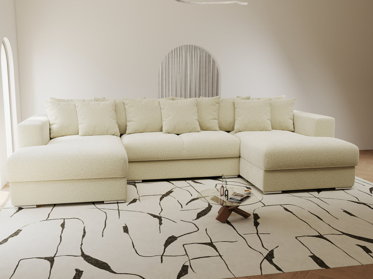 Colțar extensibil dumonde Gloria U Quelle Ivory 340x167 cm — imagine 6
