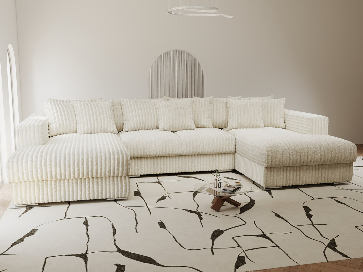 Colțar extensibil dumonde Gloria U Tilia Crem 340x167 cm — imagine 6