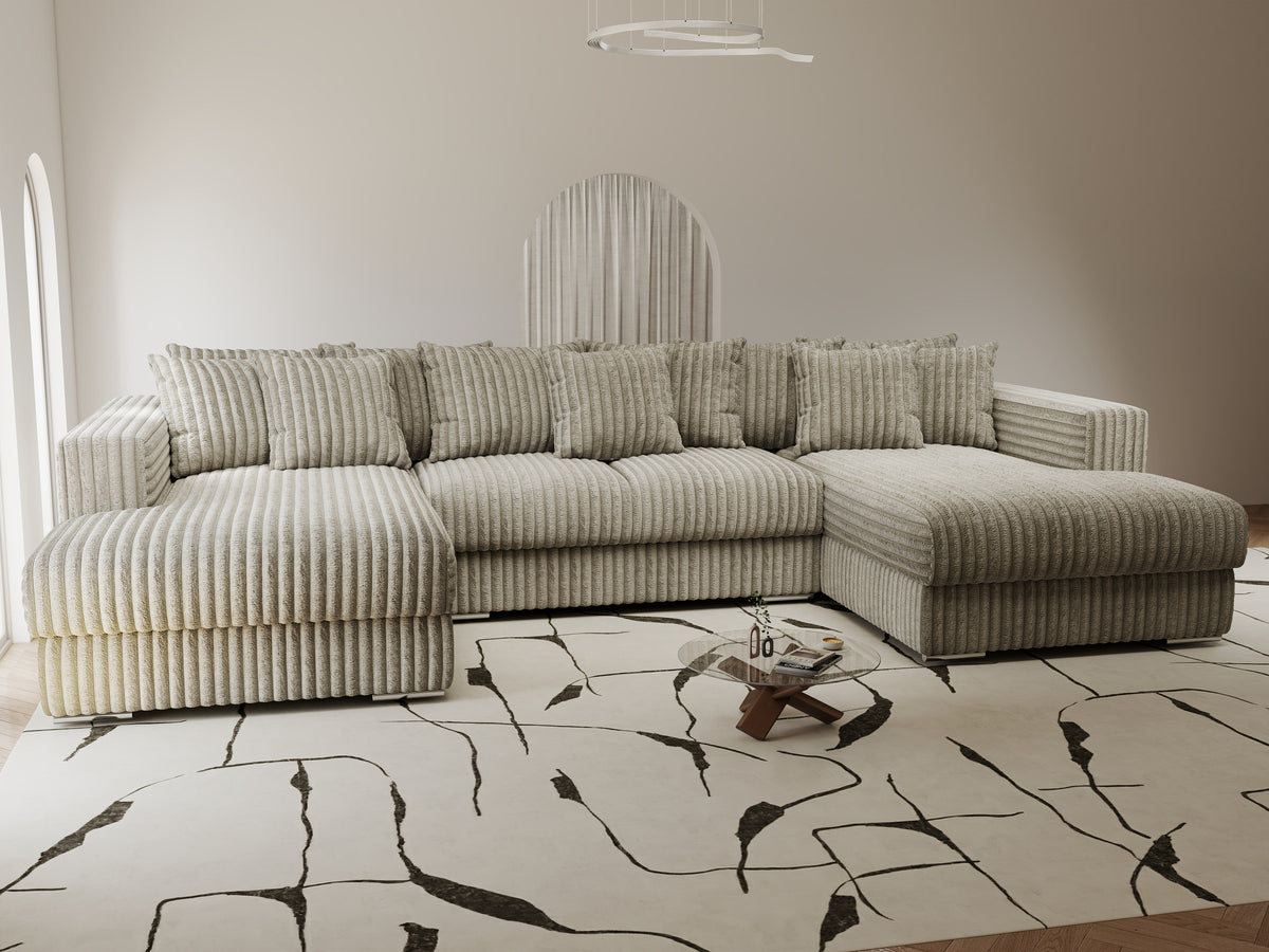 Colțar extensibil dumonde Gloria U Tilia Capucino 340x167 cm — imagine 6