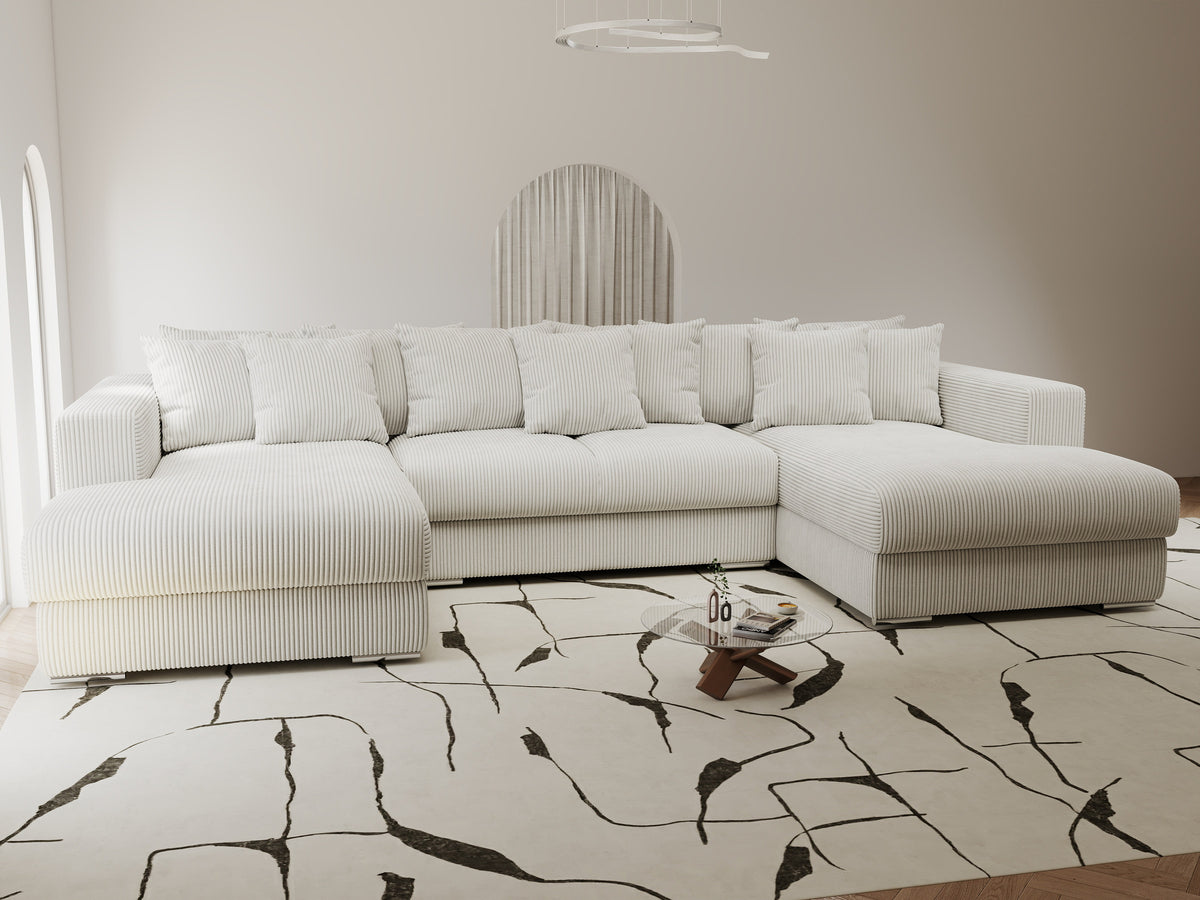 Colțar extensibil dumonde Gloria U Zoom Pearl 340x167 cm — imagine 6