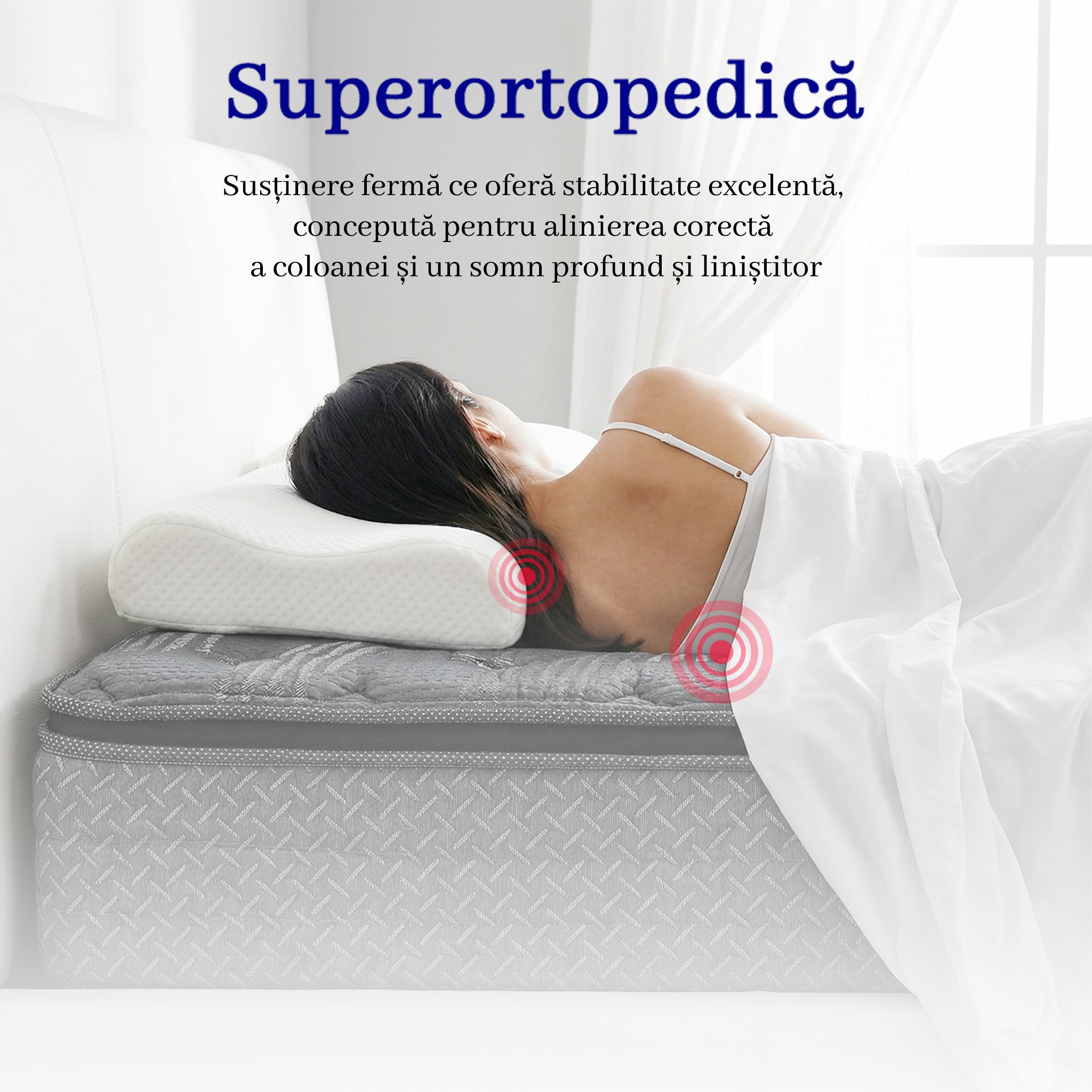 Saltea dumonde Nobelle Relax Pocket 160x200 cm, arcuri individuale, spuma inalta densitate, superortopedica, grosime 25 cm