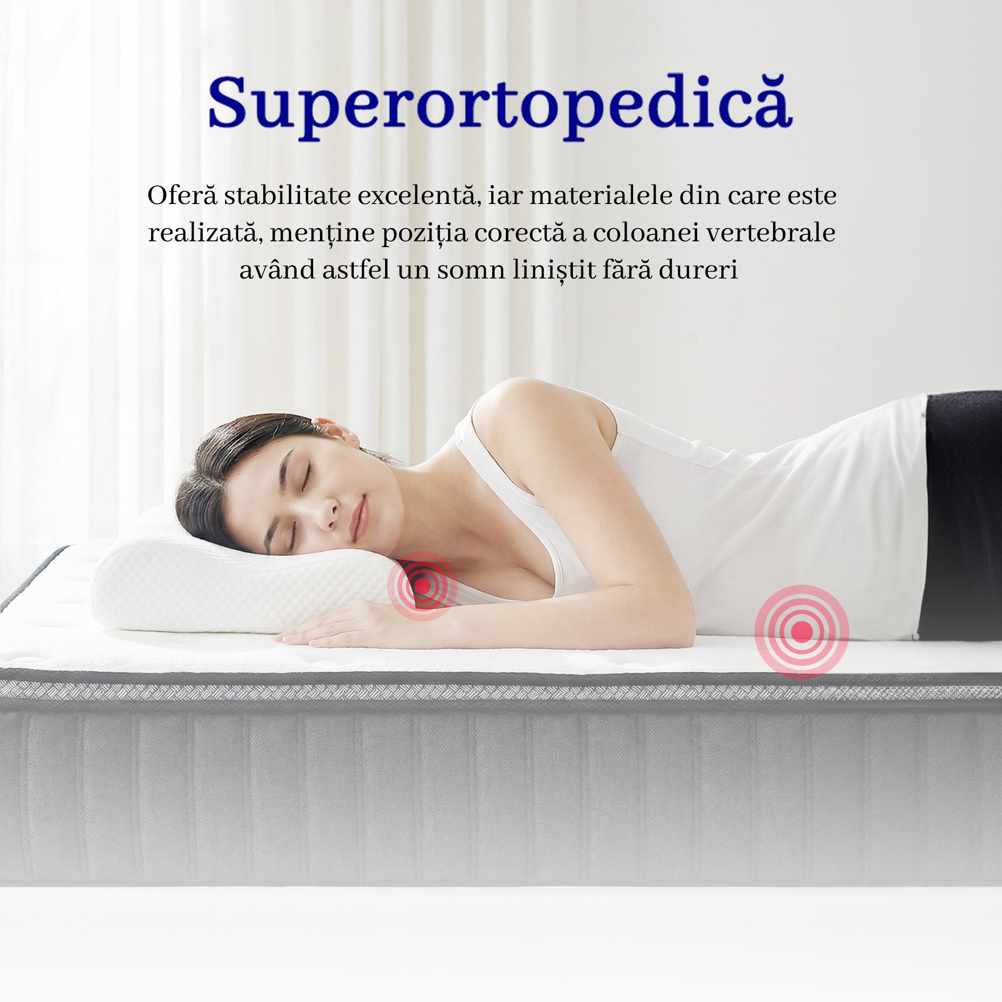 Saltea dumonde Altessa Comfort Pocket 180x200 cm, arcuri individuale, spuma cu memorie, superortopedica, grosime 25 cm