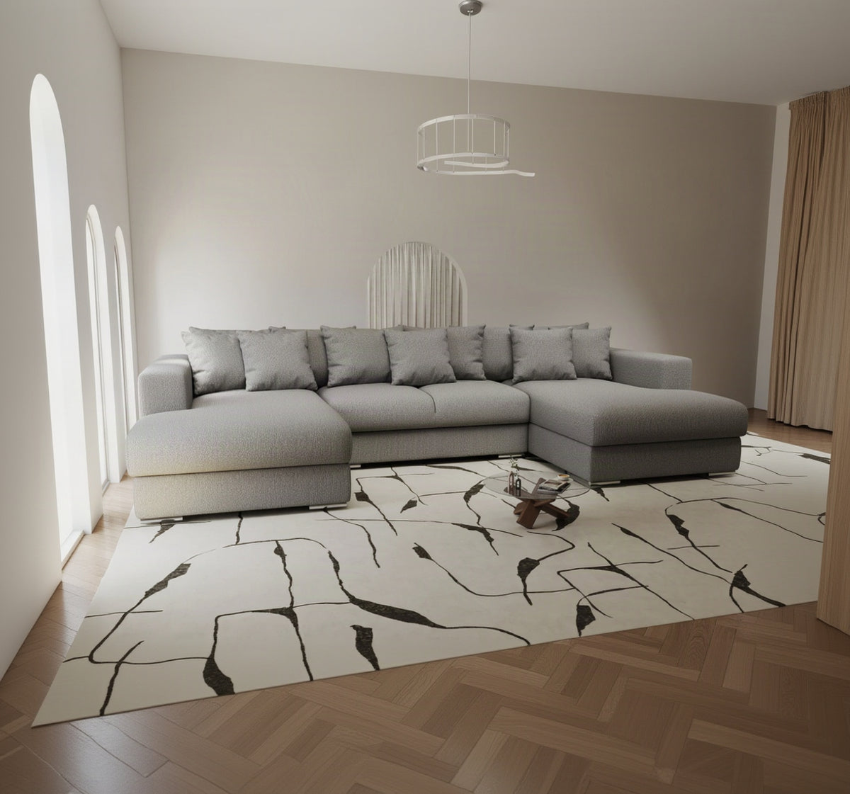 Colțar extensibil dumonde Gloria U Enjoy Gri 340x167 cm — imagine 7