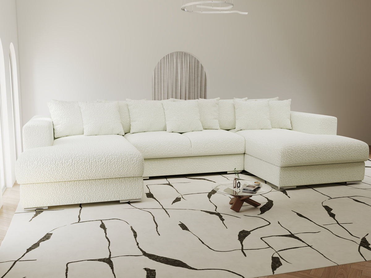 Colțar extensibil dumonde Gloria U Jaguar Ivory 340x167 cm — imagine 7