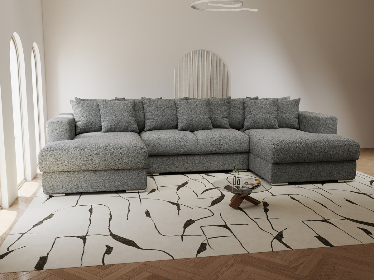 Colțar extensibil dumonde Gloria U Monte Gri 340x167 cm — imagine 7
