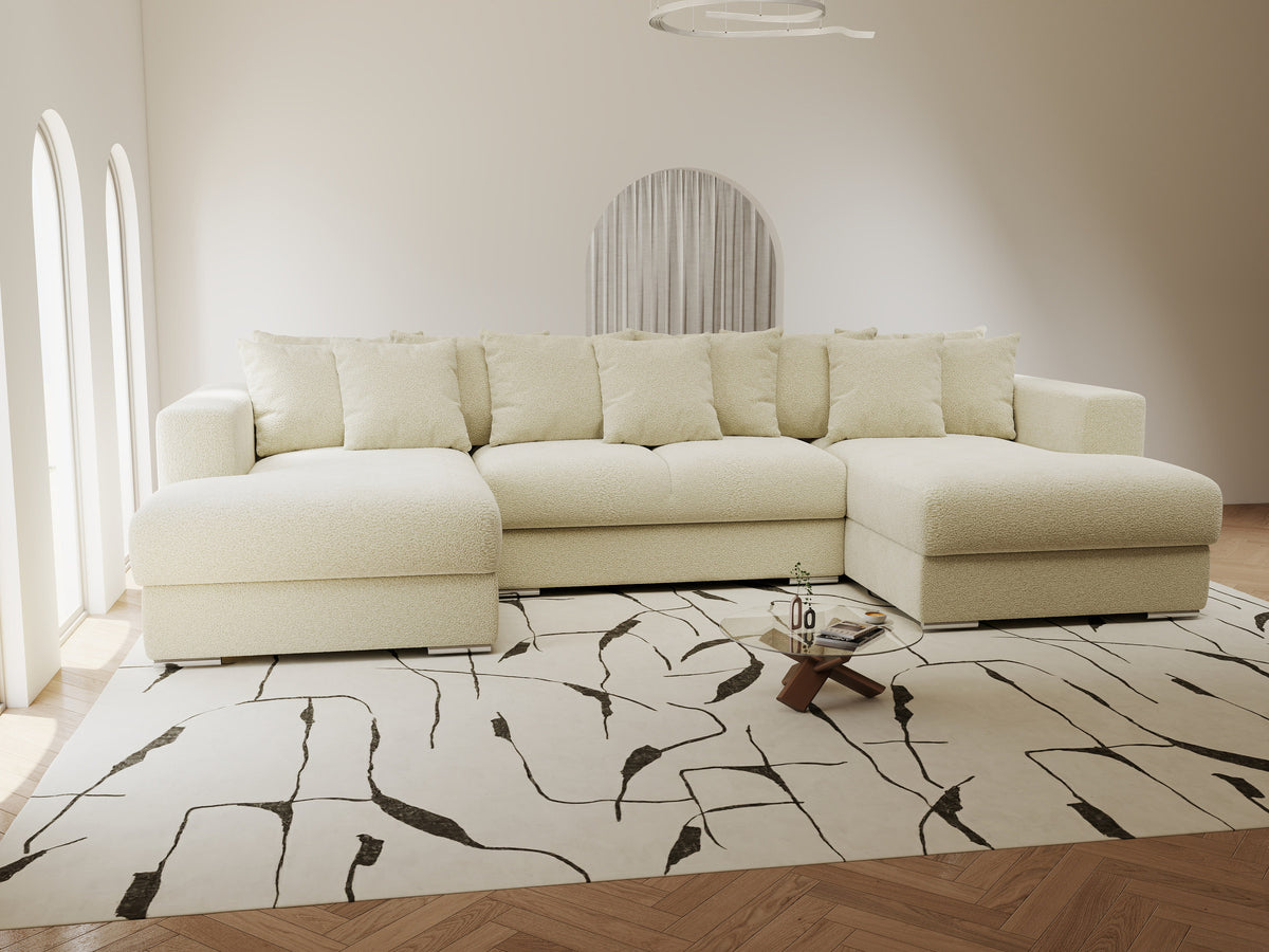 Colțar extensibil dumonde Gloria U Quelle Ivory 340x167 cm — imagine 7