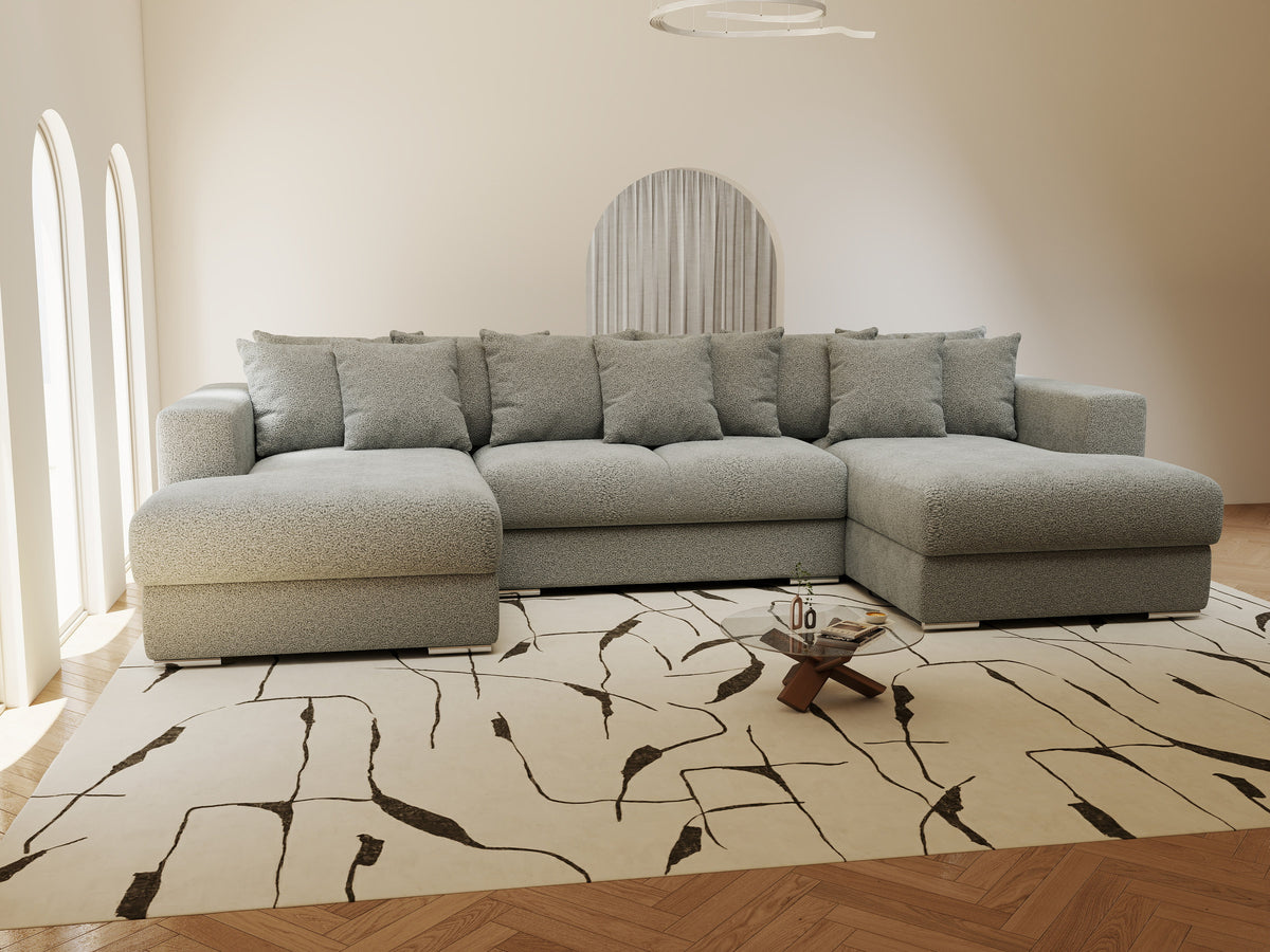 Colțar extensibil dumonde Gloria U Quelle Gri 340x167 cm — imagine 7