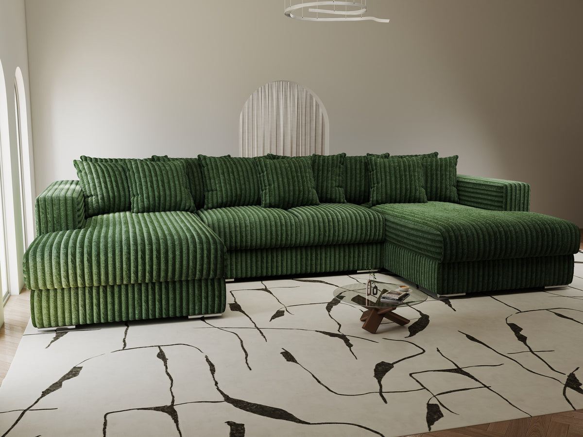 Colțar extensibil dumonde Gloria U Tilia Verde 340x167 cm — imagine 7