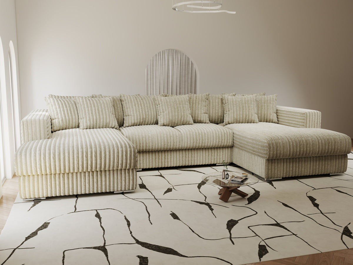 Colțar extensibil dumonde Gloria U Tilia Bej 340x167 cm — imagine 7