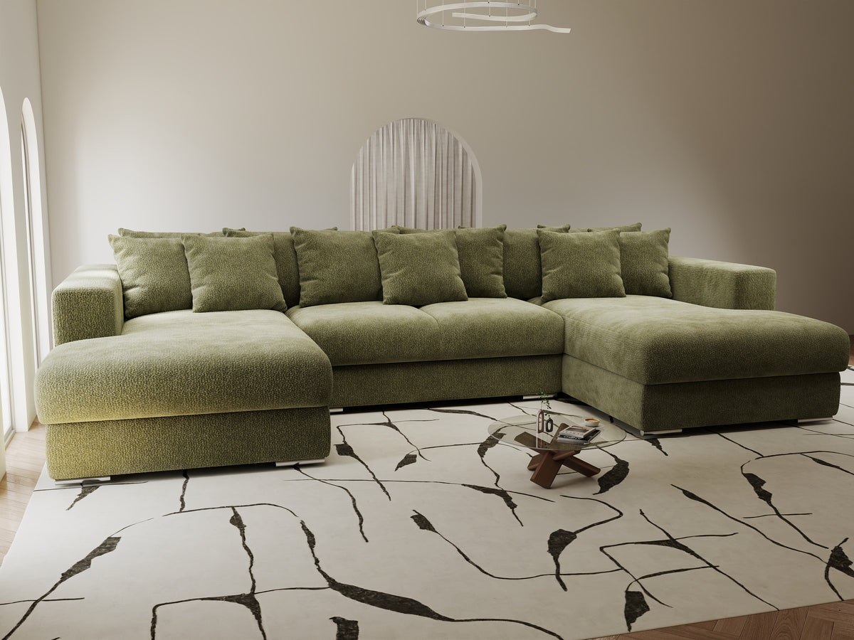 Colțar extensibil dumonde Gloria U Vibe Olive 340x167 cm — imagine 7