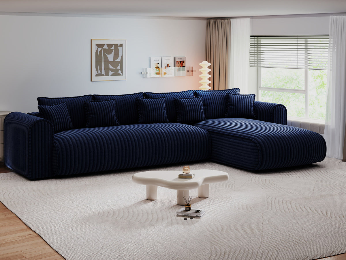 Colțar extensibil dumonde cu ladă de depozitare Monaco XL Tilia Albastru II 340x185 cm — dreapta — imagine 8
