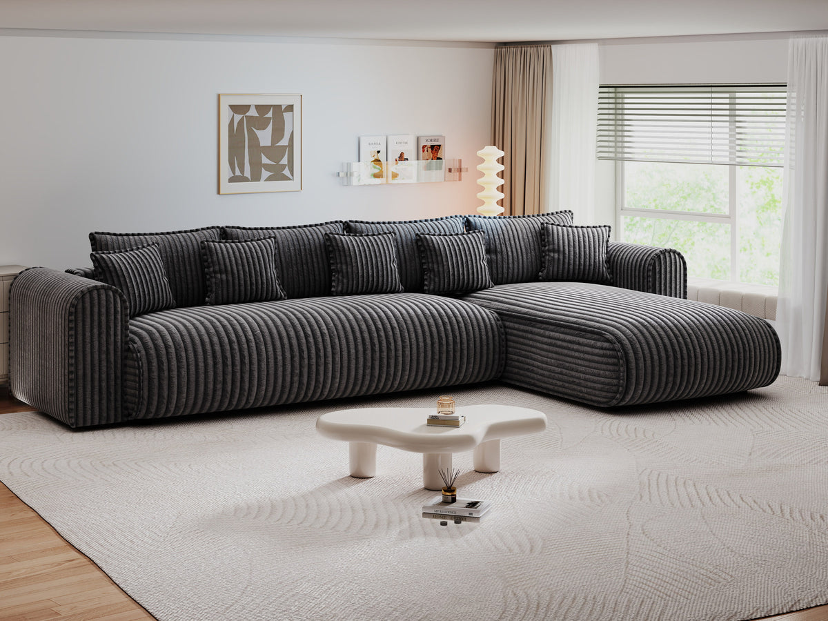 Colțar extensibil dumonde cu ladă de depozitare Monaco XL Tilia Grafit II 340x185 cm — dreapta — imagine 8