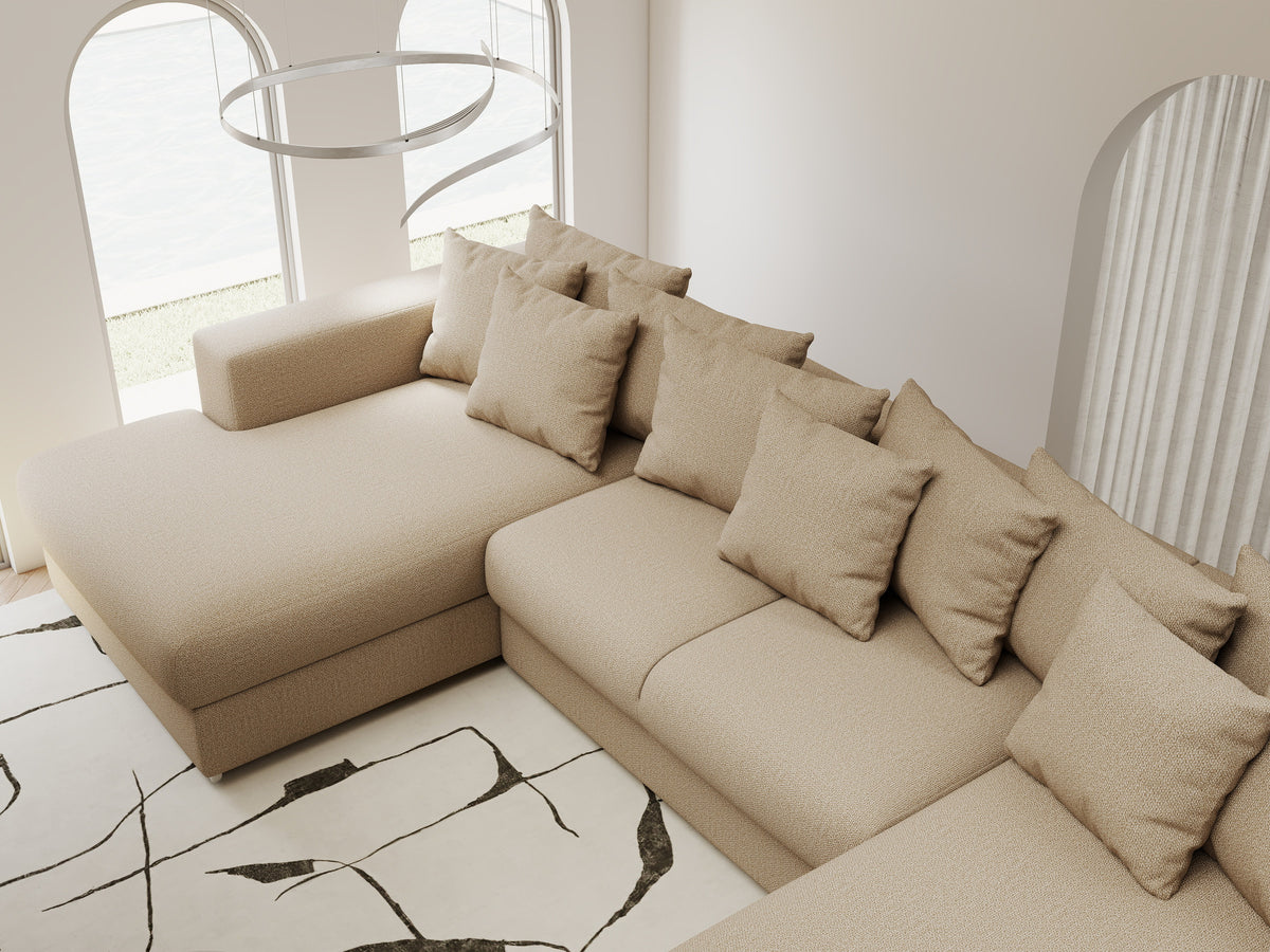 Colțar extensibil dumonde Gloria U Enjoy Camel 340x167 cm — imagine 8