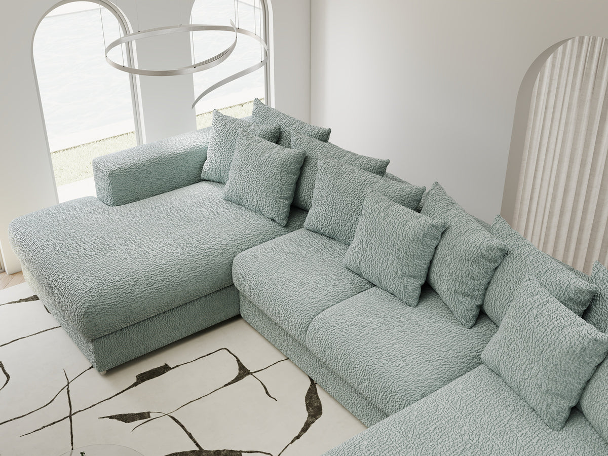 Colțar extensibil dumonde Gloria U Jaguar Aqua 340x167 cm — imagine 8