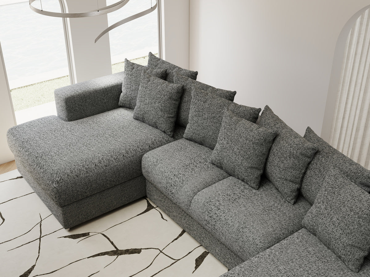 Colțar extensibil dumonde Gloria U Monte Gri 340x167 cm — imagine 8