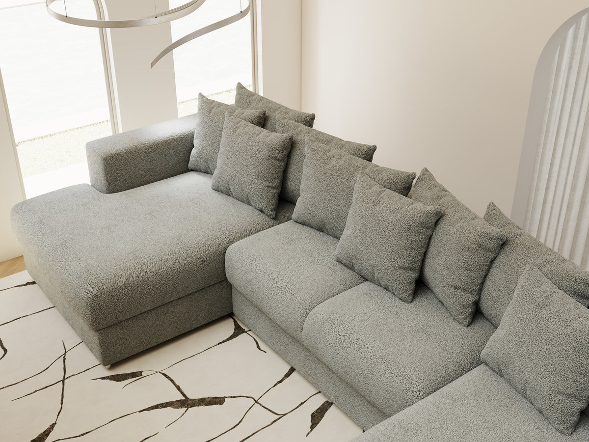 Colțar extensibil dumonde Gloria U Quelle Gri 340x167 cm — imagine 8