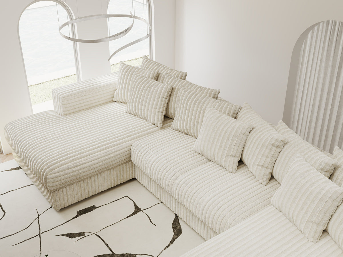 Colțar extensibil dumonde Gloria U Tilia Crem 340x167 cm — imagine 8