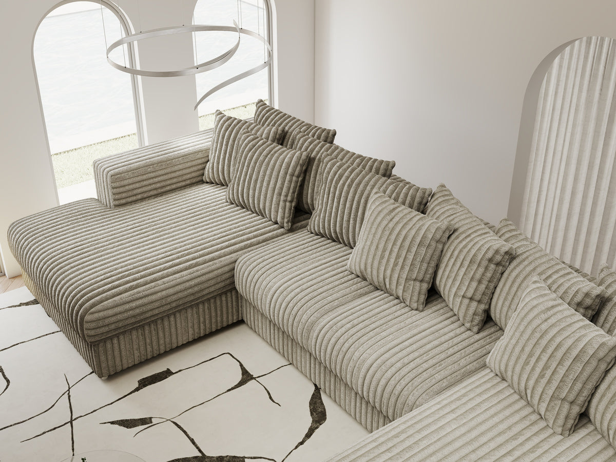 Colțar extensibil dumonde Gloria U Tilia Capucino 340x167 cm — imagine 8