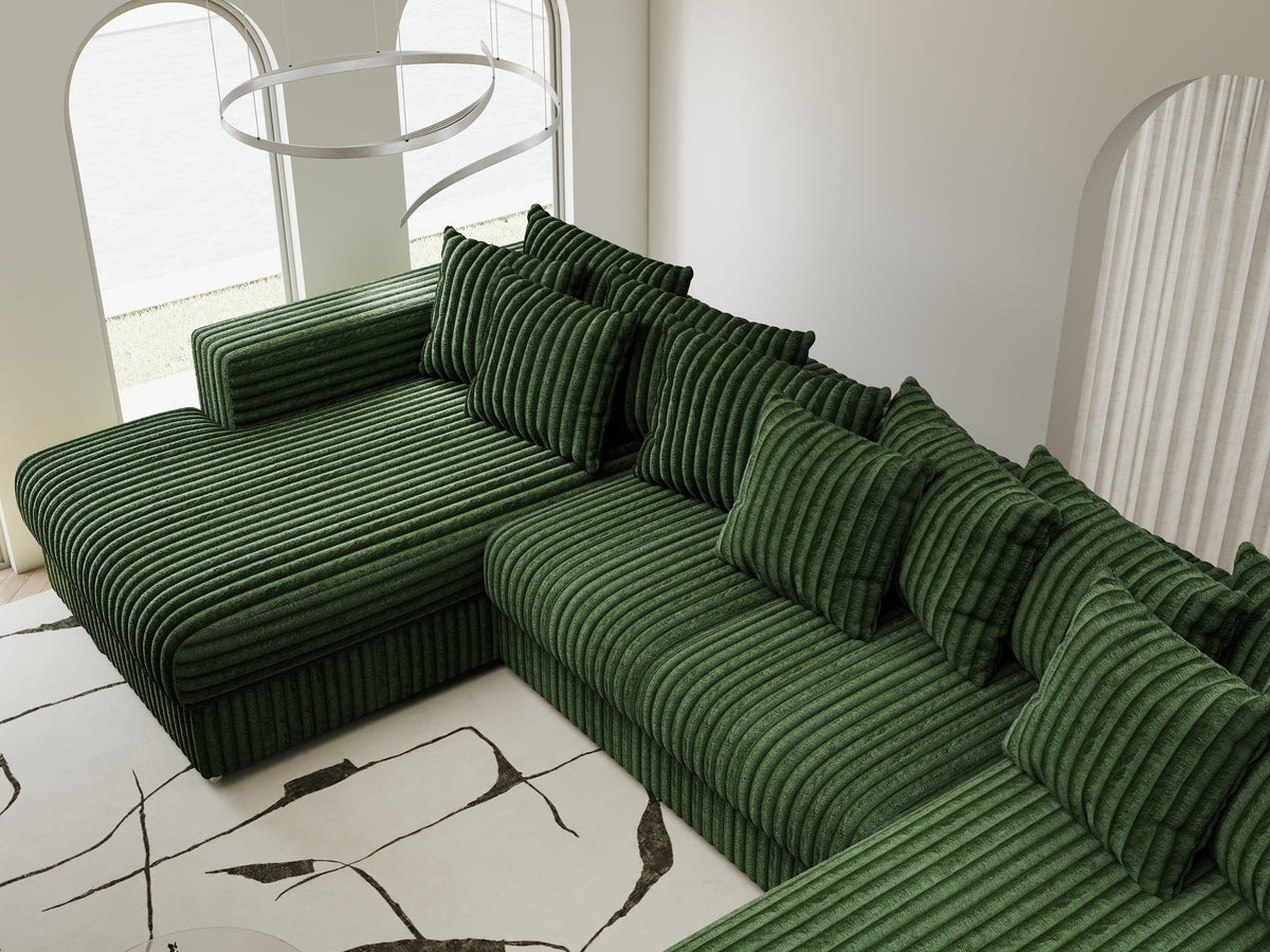 Colțar extensibil dumonde Gloria U Tilia Verde 340x167 cm — imagine 8