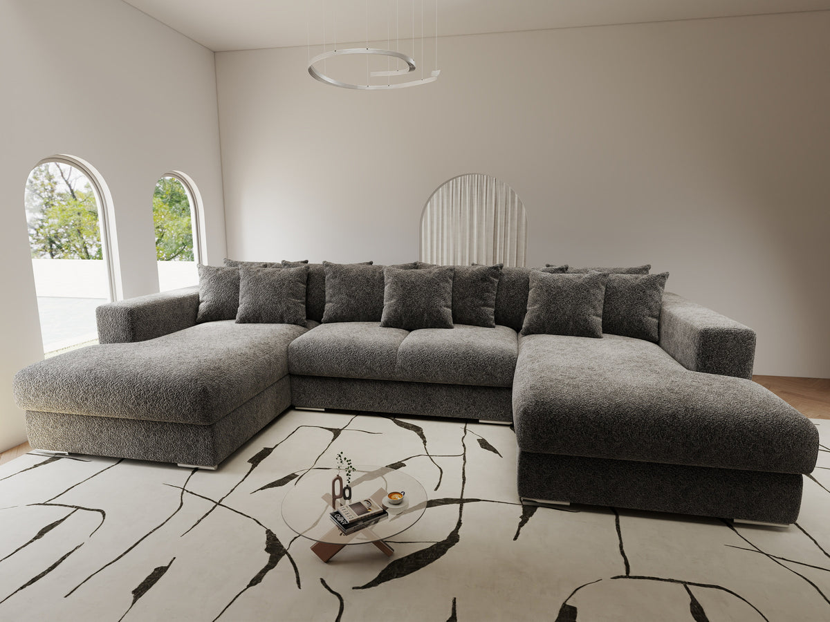 Colțar extensibil dumonde Gloria U Arena Grafit 340x167 cm — imagine 9