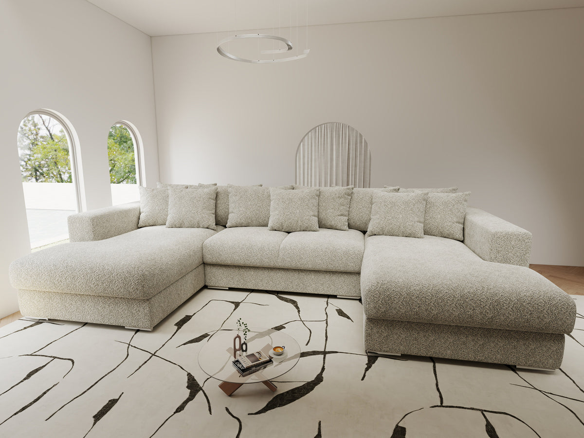 Colțar extensibil dumonde Gloria U Arena Bej 340x167 cm — imagine 9