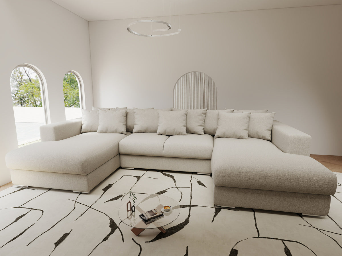 Colțar extensibil dumonde Gloria U Enjoy Bej 340x167 cm — imagine 9