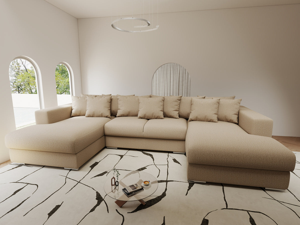 Colțar extensibil dumonde Gloria U Enjoy Camel 340x167 cm — imagine 9
