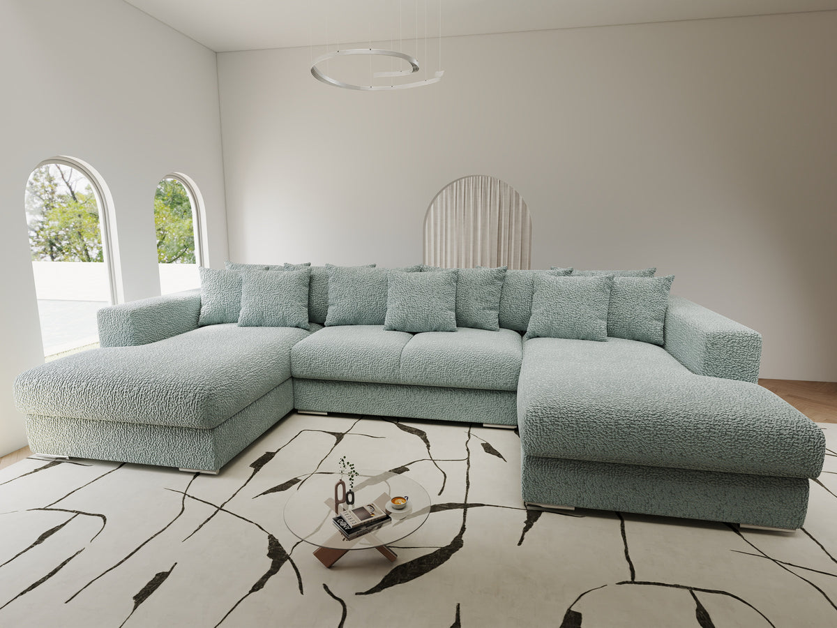 Colțar extensibil dumonde Gloria U Jaguar Aqua 340x167 cm — imagine 9