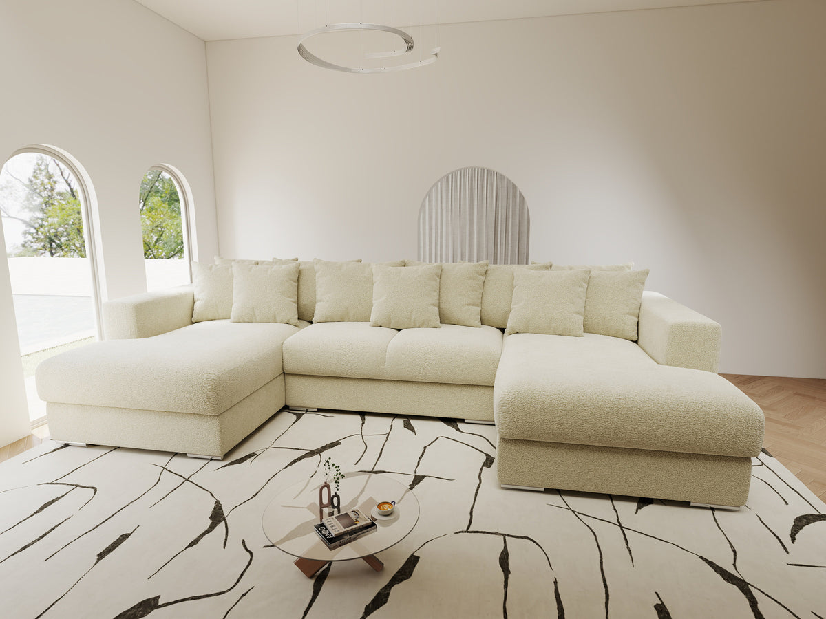 Colțar extensibil dumonde Gloria U Quelle Ivory 340x167 cm — imagine 9