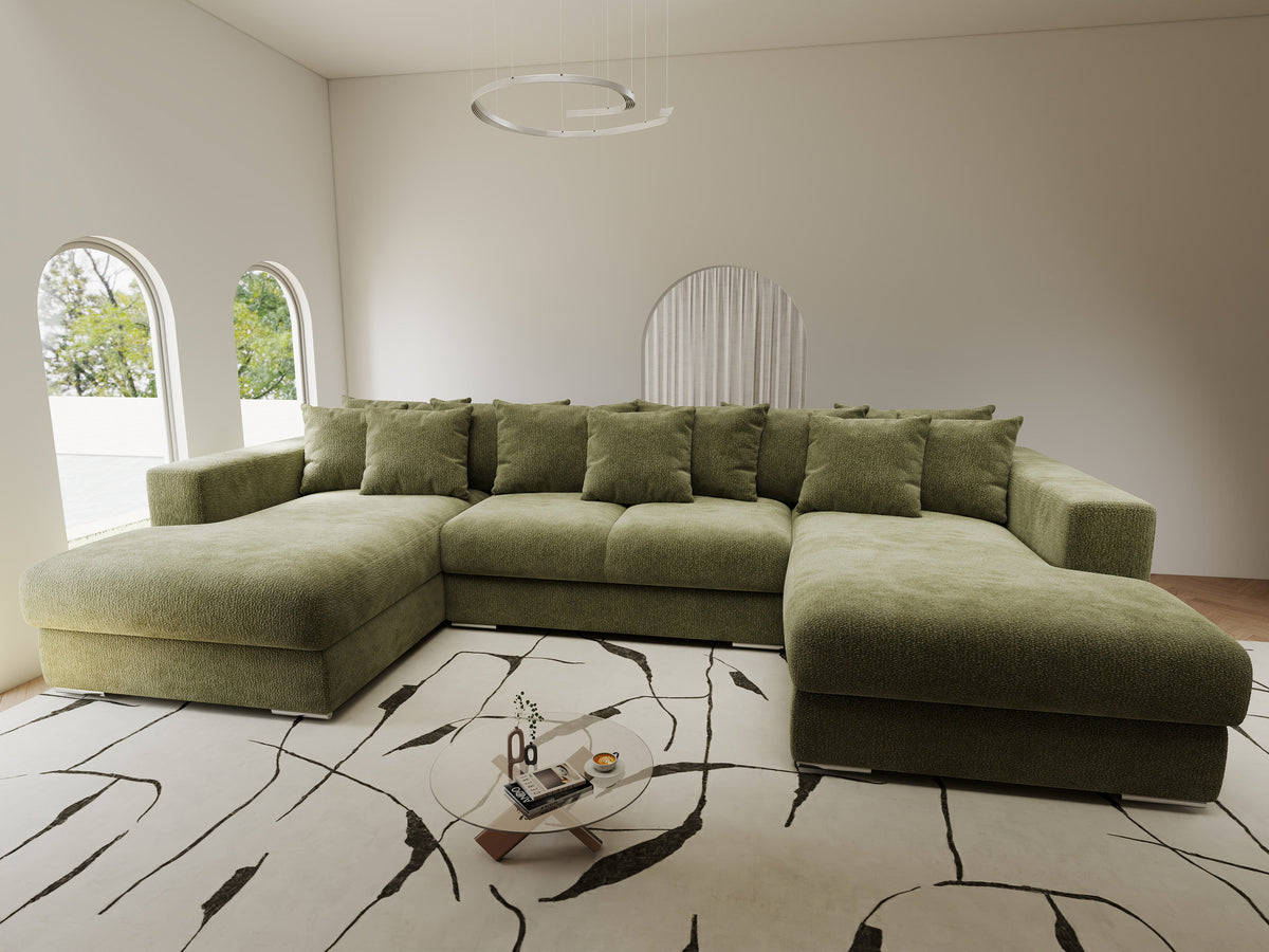 Colțar extensibil dumonde Gloria U Vibe Olive 340x167 cm — imagine 9