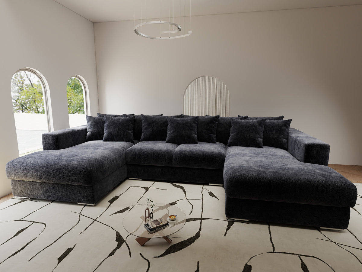 Colțar extensibil dumonde Gloria U Vibe Antracit 340x167 cm — imagine 9