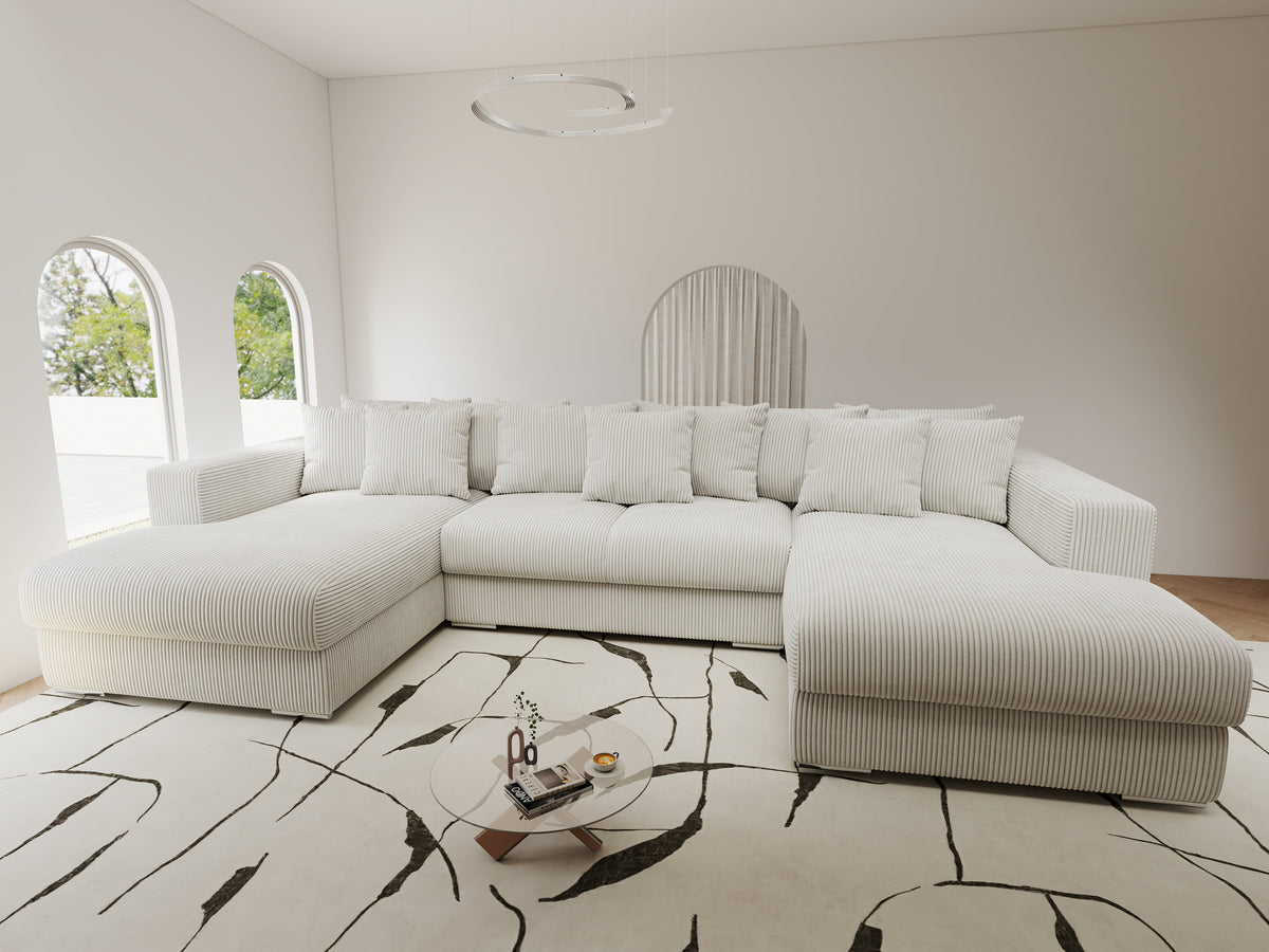 Colțar extensibil dumonde Gloria U Zoom Pearl 340x167 cm — imagine 9