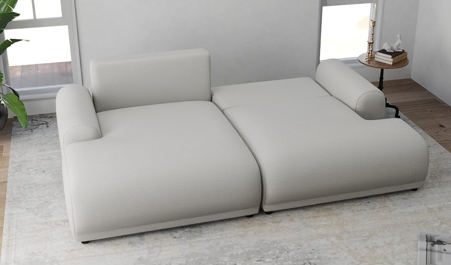 Colțar extensibil dumonde cu ladă de depozitare și șezut confortabil din spumă HR, Carlo Enjoy Bej 240x145 cm