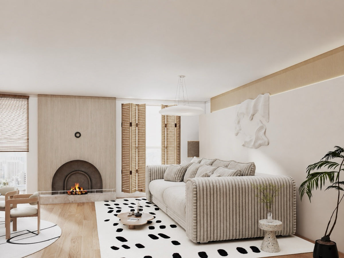 Canapea extensibilă dumonde cu ladă de depozitare Monaco XXL Tilia Capucino 290x120 cm
