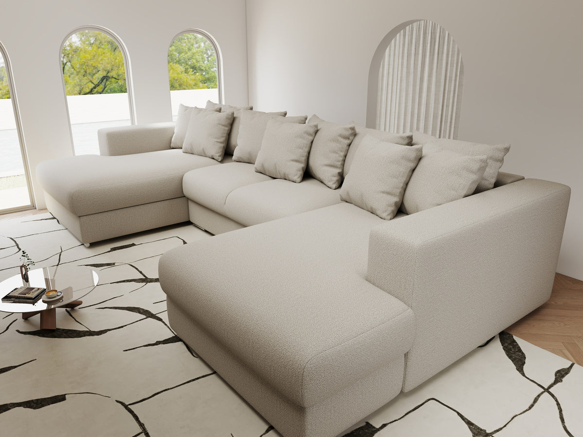 Colțar extensibil dumonde Gloria U Enjoy Bej 340x167 cm — imagine 10