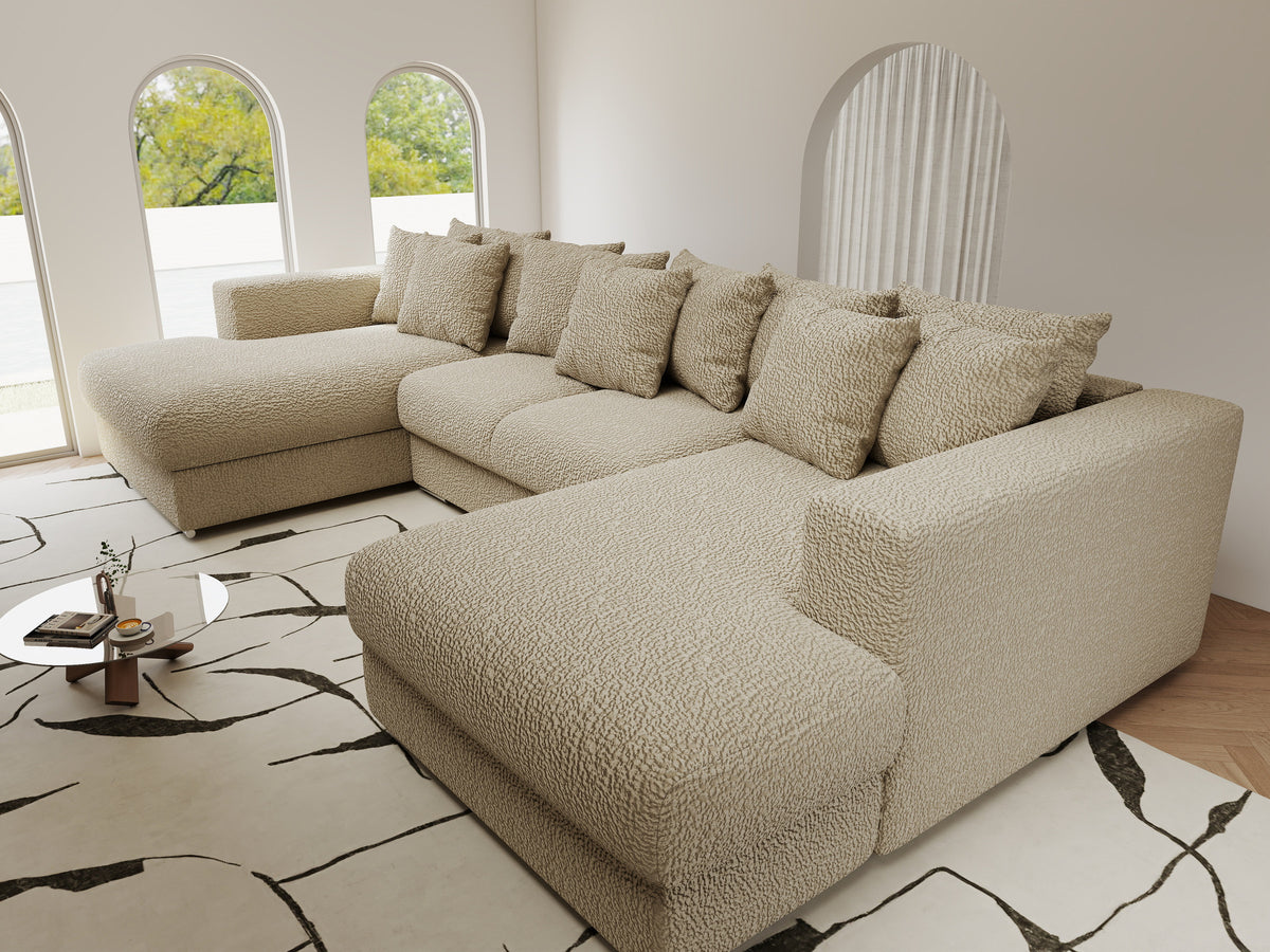 Colțar extensibil dumonde Gloria U Jaguar Linen 340x167 cm — imagine 10