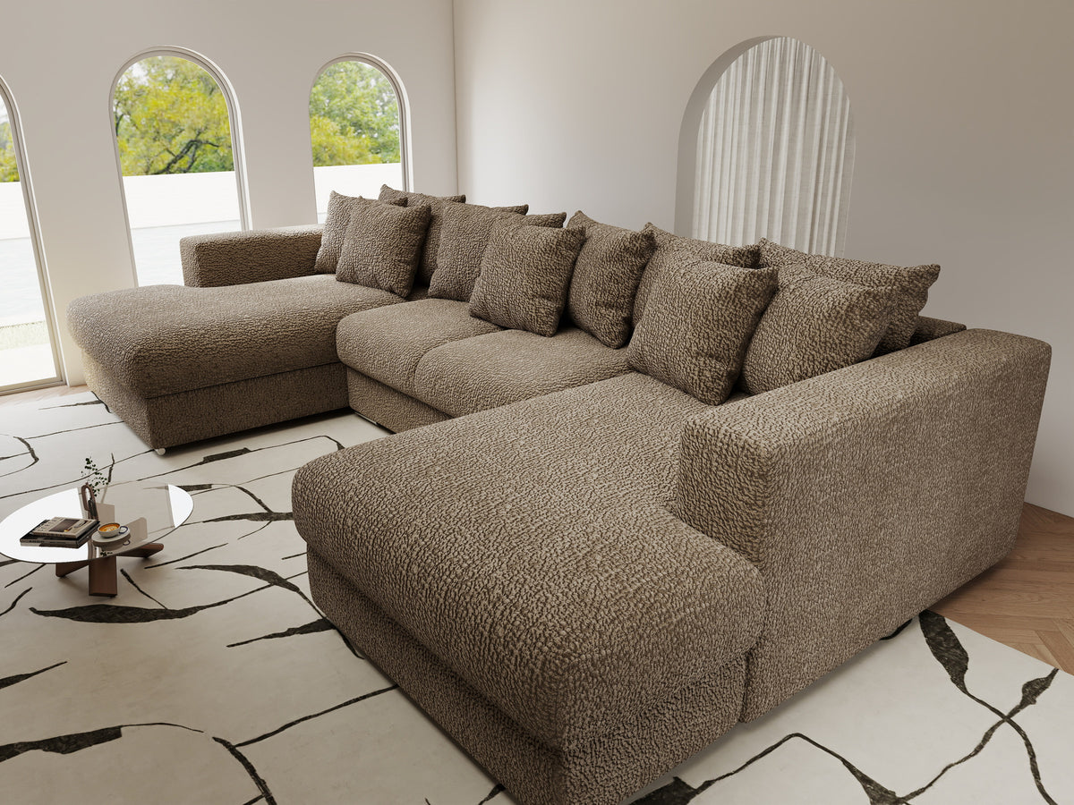 Colțar extensibil dumonde Gloria U Jaguar Mink 340x167 cm — imagine 10