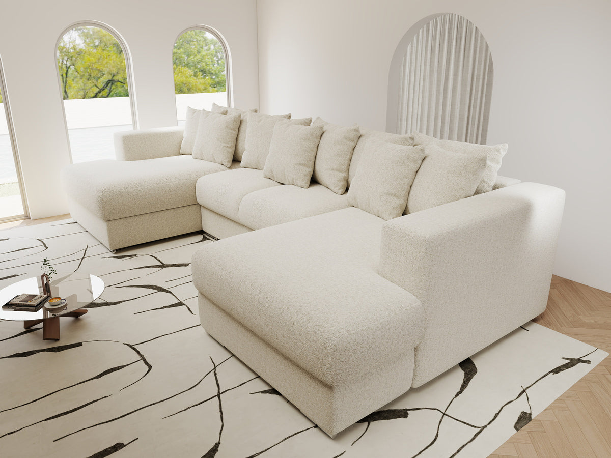 Colțar extensibil dumonde Gloria U Monte Bej 340x167 cm — imagine 10