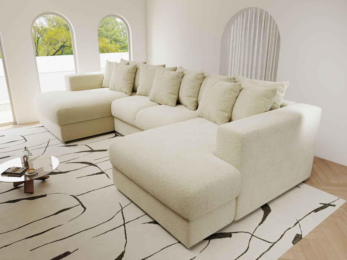 Colțar extensibil dumonde Gloria U Quelle Ivory 340x167 cm — imagine 10