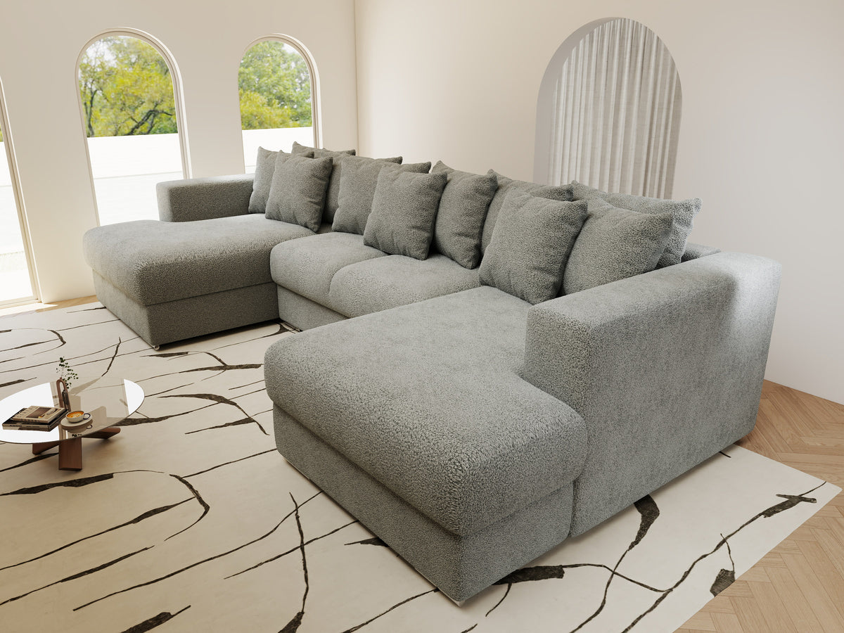 Colțar extensibil dumonde Gloria U Quelle Gri 340x167 cm — imagine 10