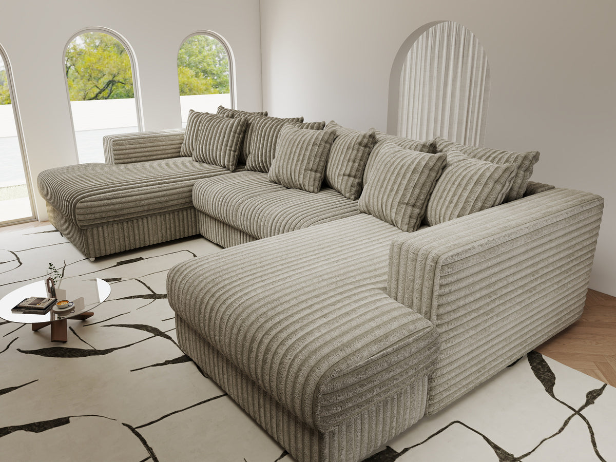 Colțar extensibil dumonde Gloria U Tilia Capucino 340x167 cm — imagine 10