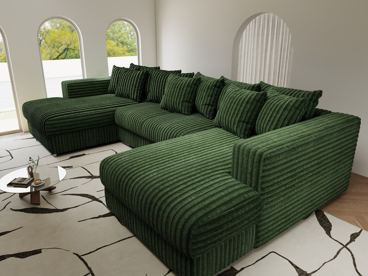 Colțar extensibil dumonde Gloria U Tilia Verde 340x167 cm — imagine 10