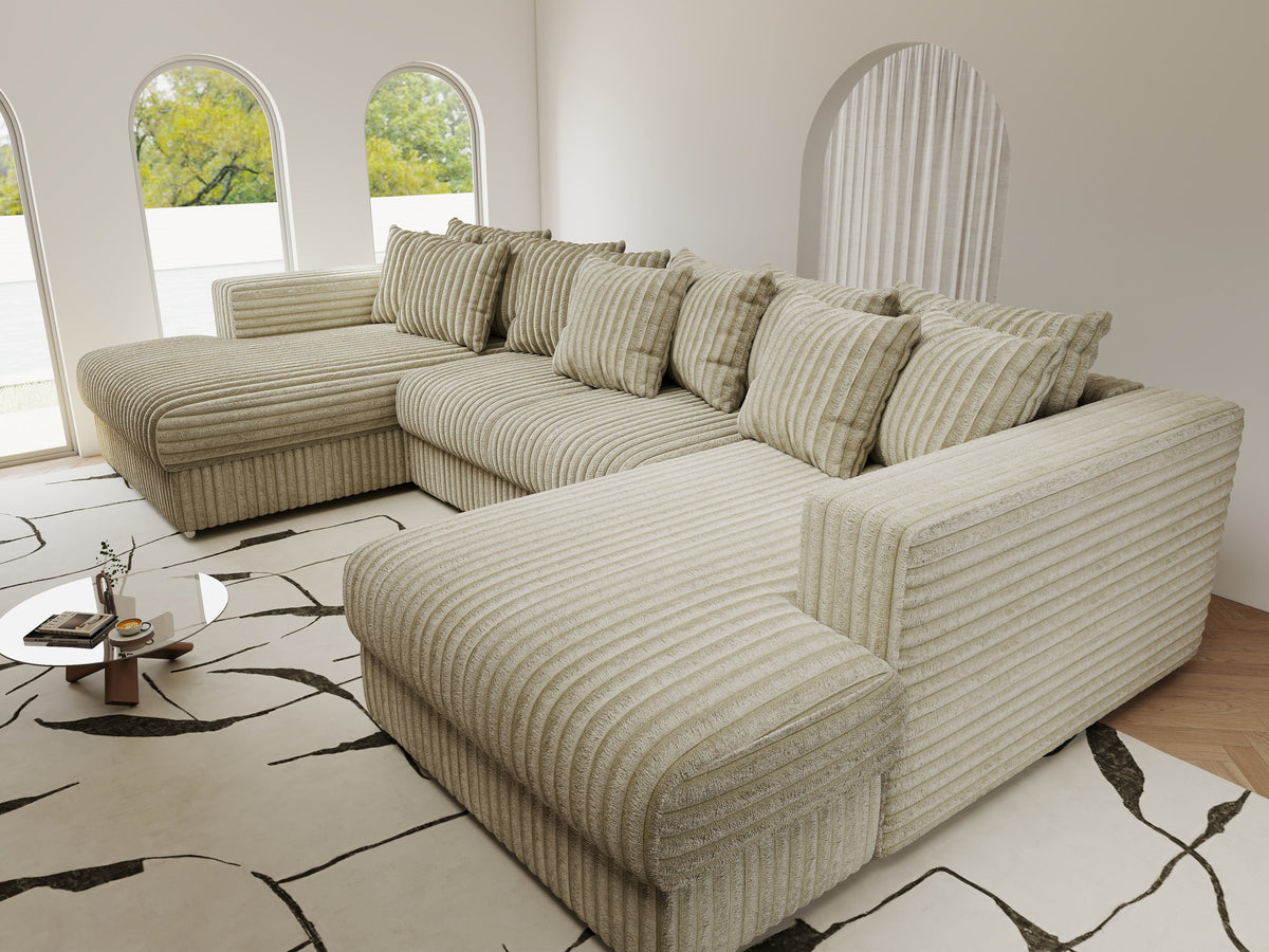 Colțar extensibil dumonde Gloria U Tilia Bej 340x167 cm — imagine 10