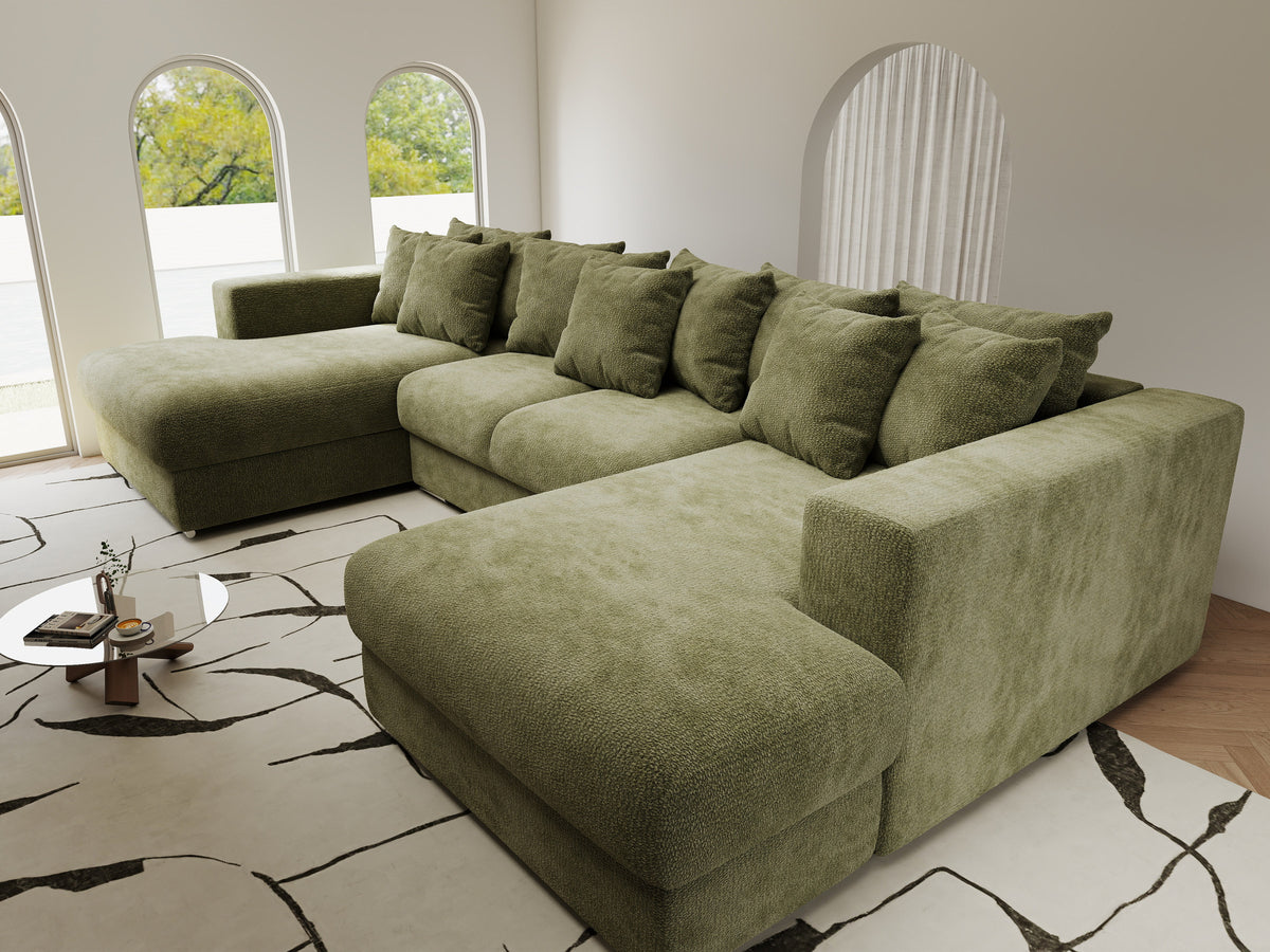 Colțar extensibil dumonde Gloria U Vibe Olive 340x167 cm — imagine 10