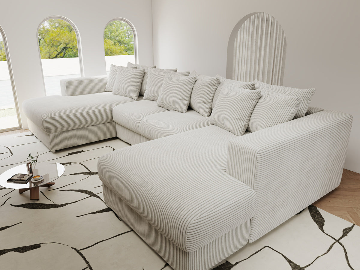 Colțar extensibil dumonde Gloria U Zoom Pearl 340x167 cm — imagine 10