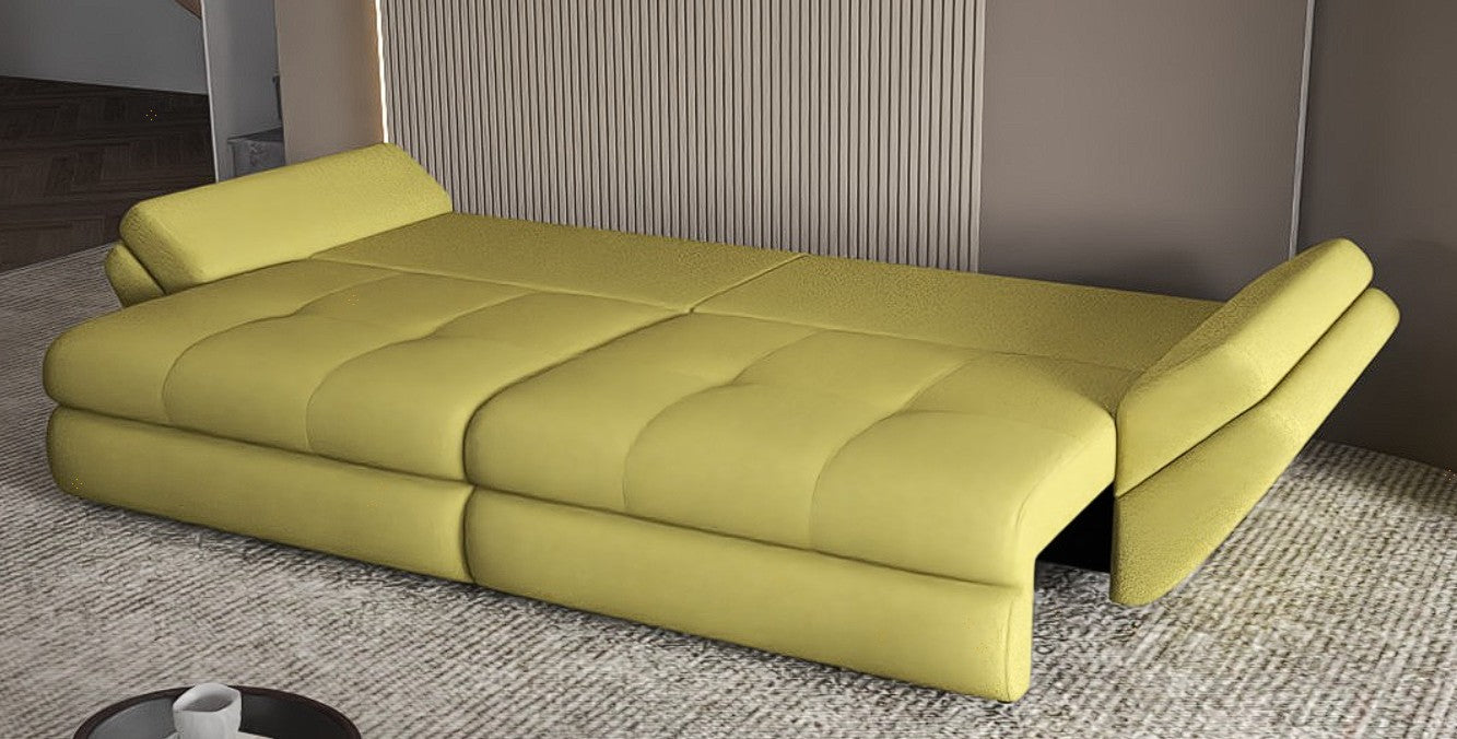 Canapea extensibilă dumonde cu ladă de depozitare si sezut confortabil din spuma HR, Loana Enjoy Verde 300x100 cm Fabrica