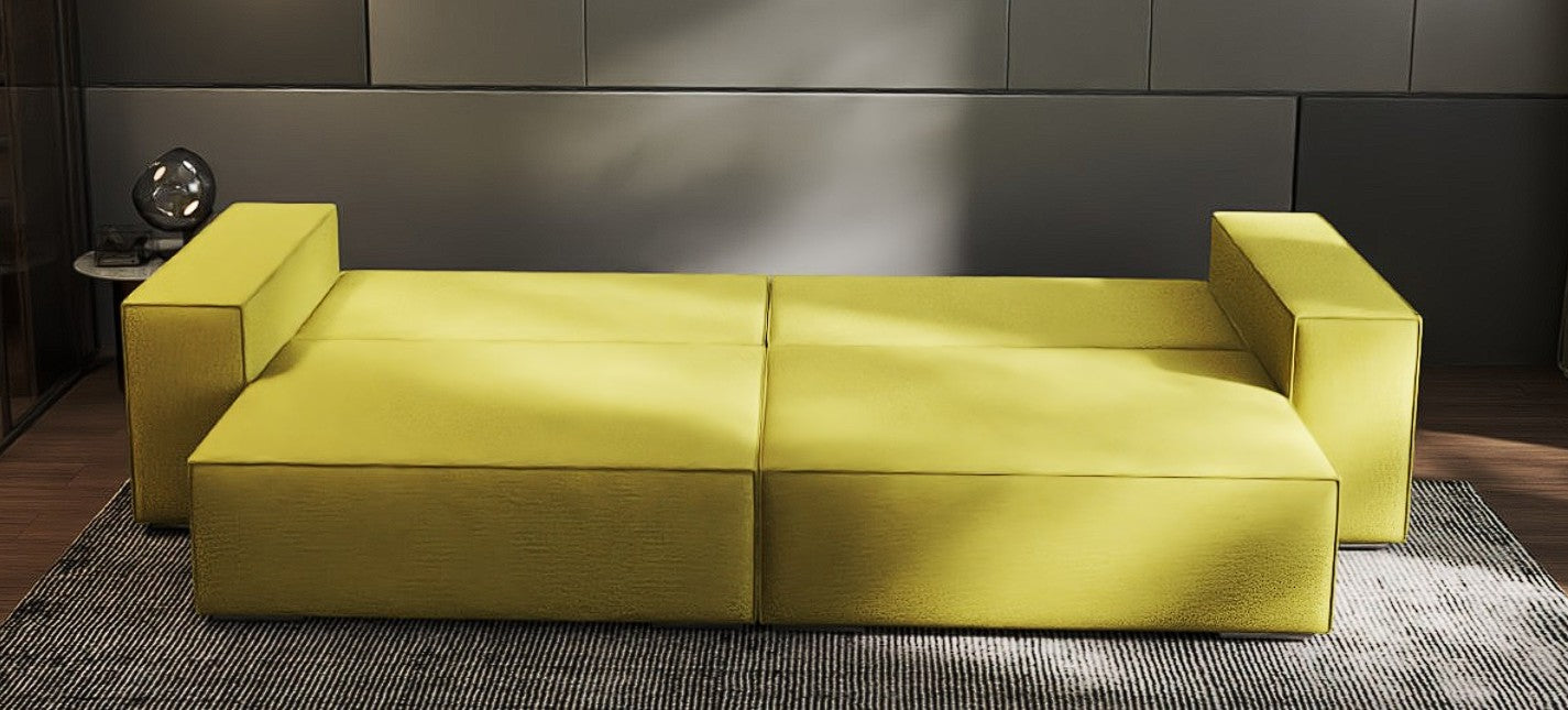 Canapea extensibilă dumonde cu ladă de depozitare si sezut confortabil din spuma HR, Dream Enjoy Verde 310x100 cm Fabrica