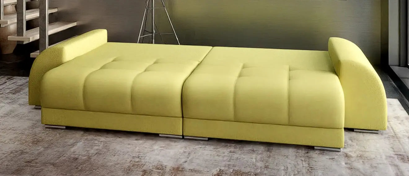 Canapea extensibilă dumonde cu 2 lăzi de depozitare si sezut confortabil din spuma HR, Big Sofa Verona Green Lux 310x100 cm Fabrica